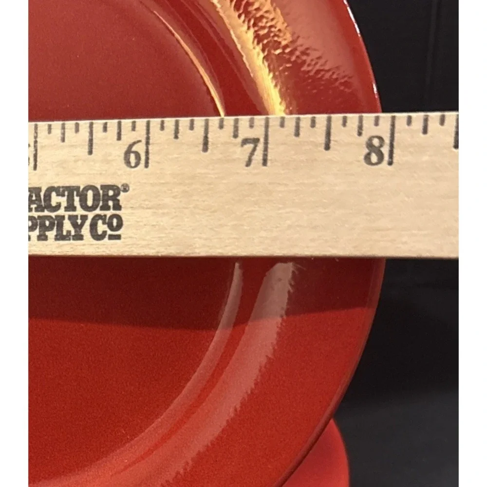 Pier 1 Red Salad Plates Plate 8 Inch Set Of 2 NEW Holiday Classic‎ Earthenware